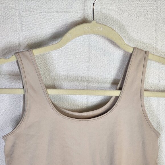 Ann Taylor Tan Seamless Body Hugging Scoop Neck Nylon Span Modern Tank Top XS/S - Picture 12 of 16